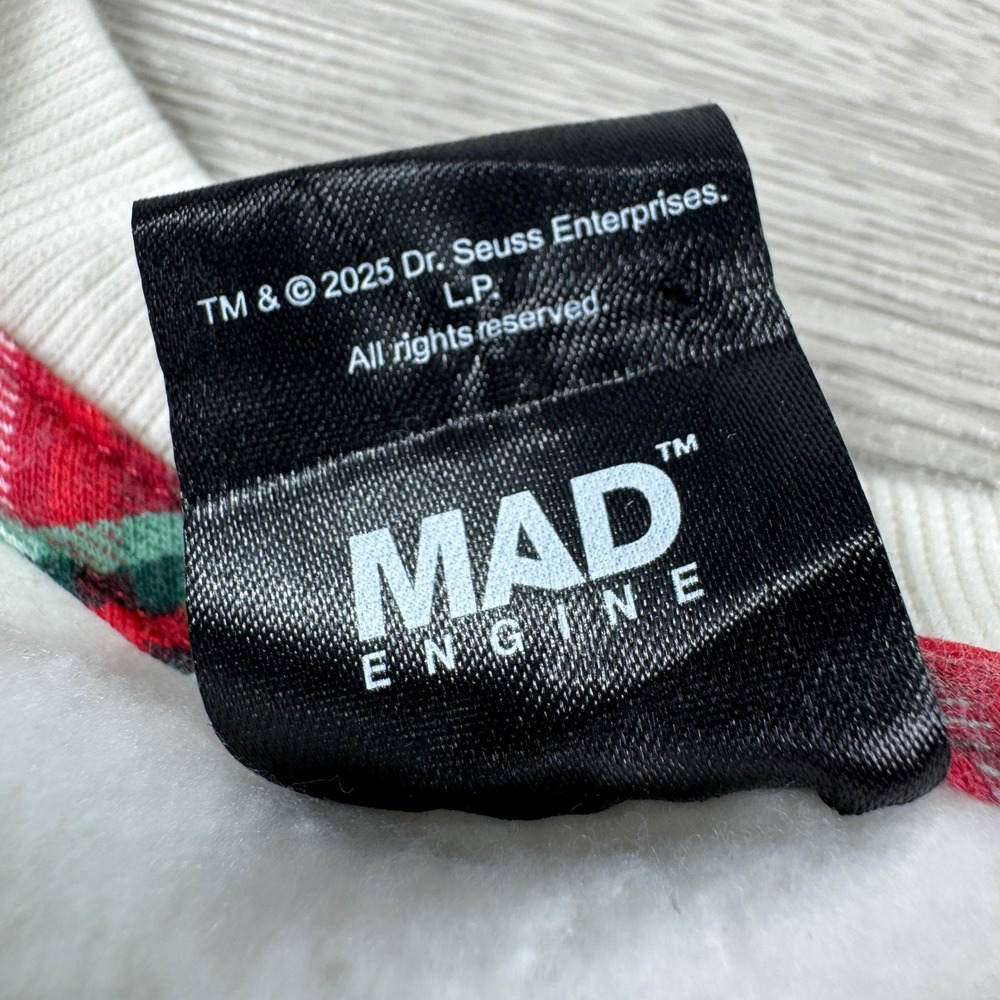 Mad Engine Mens Sweatshirt The Grinch Dr Seuss Christmas White XXL Fleece‎ - Picture 10 of 10